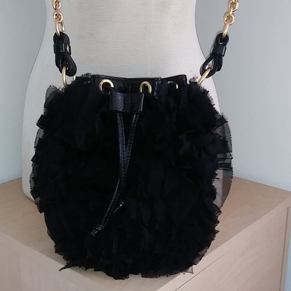 Juicy Couture Handbags - Juicy Couture Black Ruffled Crossbody